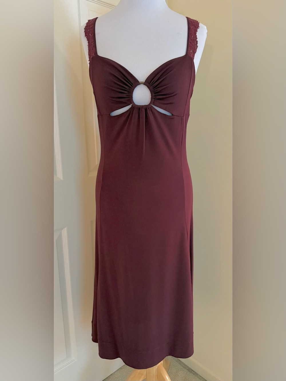 JUST CAVALLI DRESS BURGUNDY SIZE IT46/10-12US - Picture 2 of 7